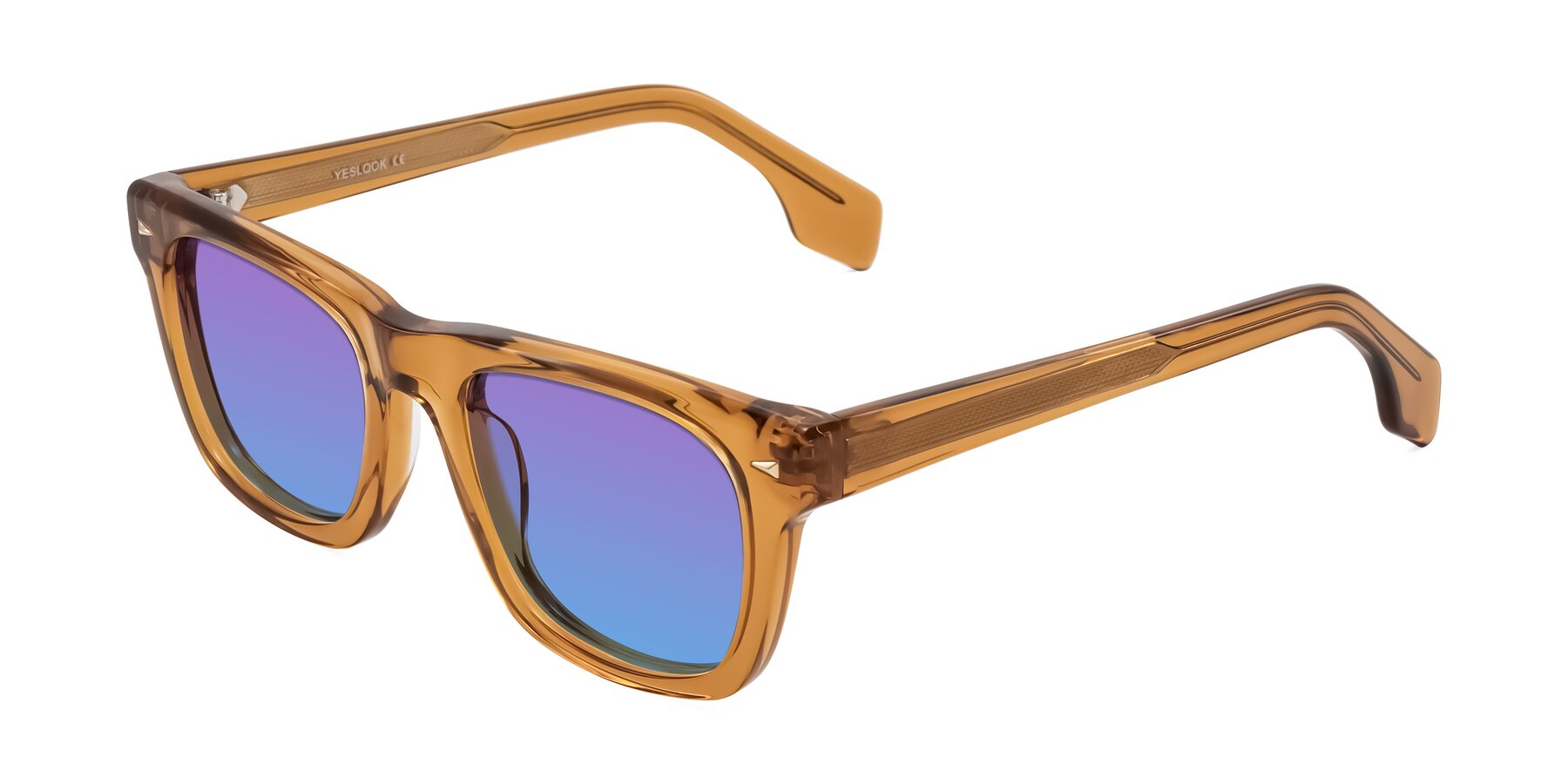 Angle of Nesse in Amber with Purple / Blue Gradient Lenses