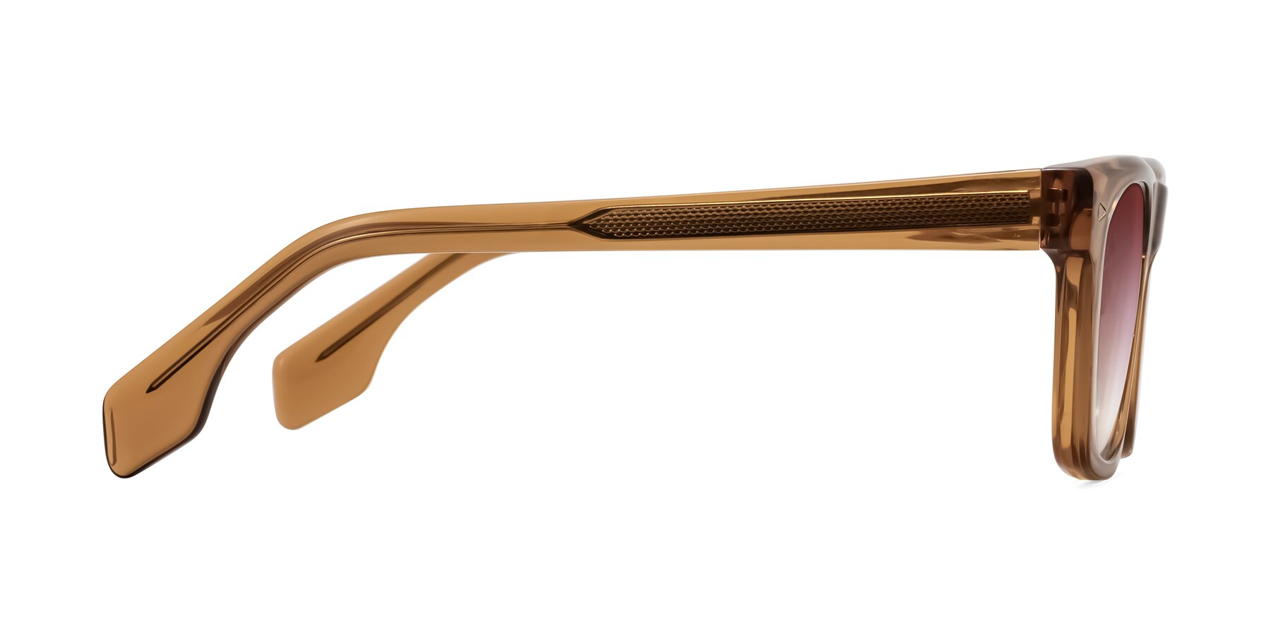 Side of Nesse in Amber with Garnet Gradient Lenses