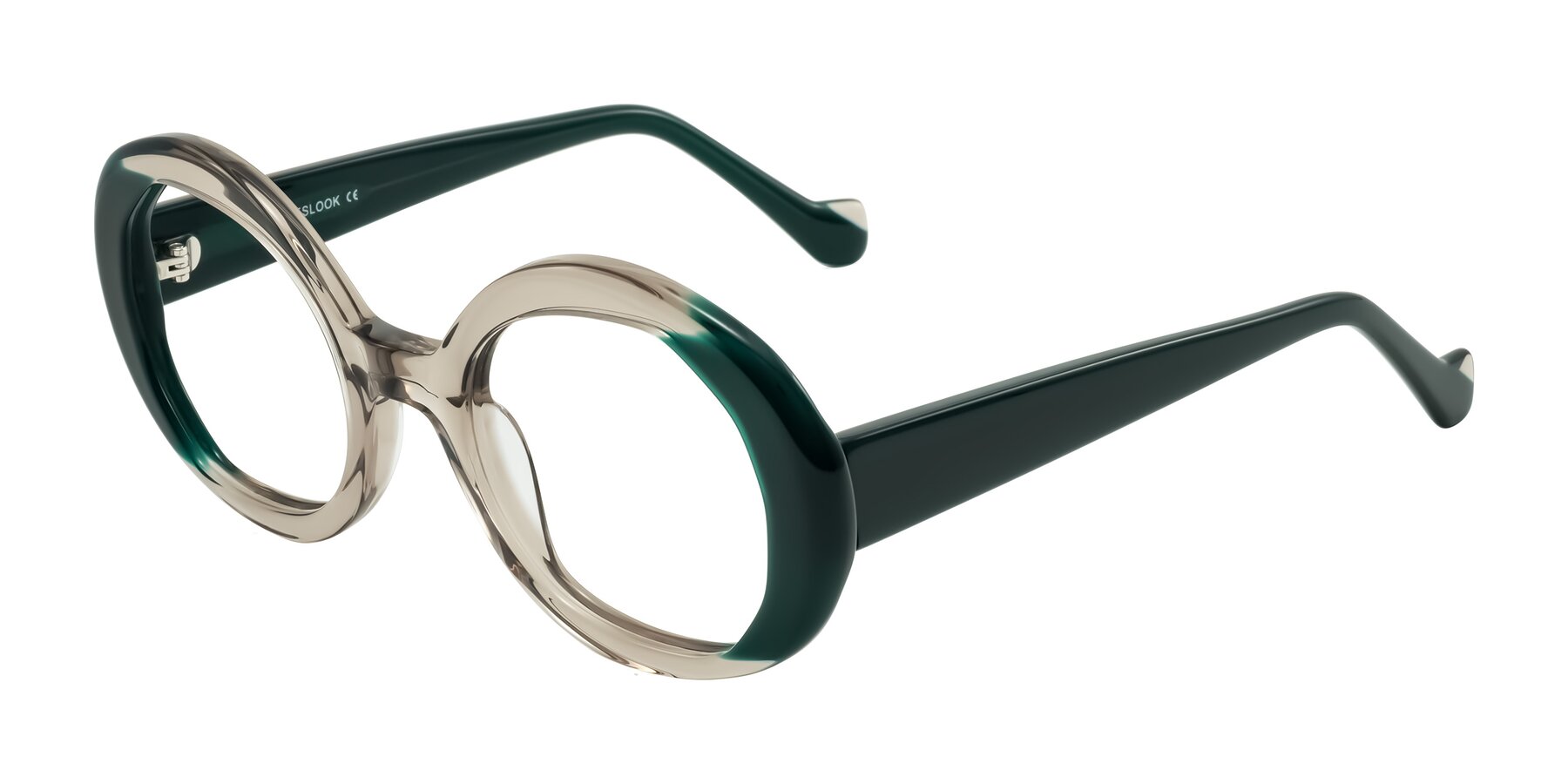 Angle of Rao in Gray/Dark Green with Clear Eyeglass Lenses