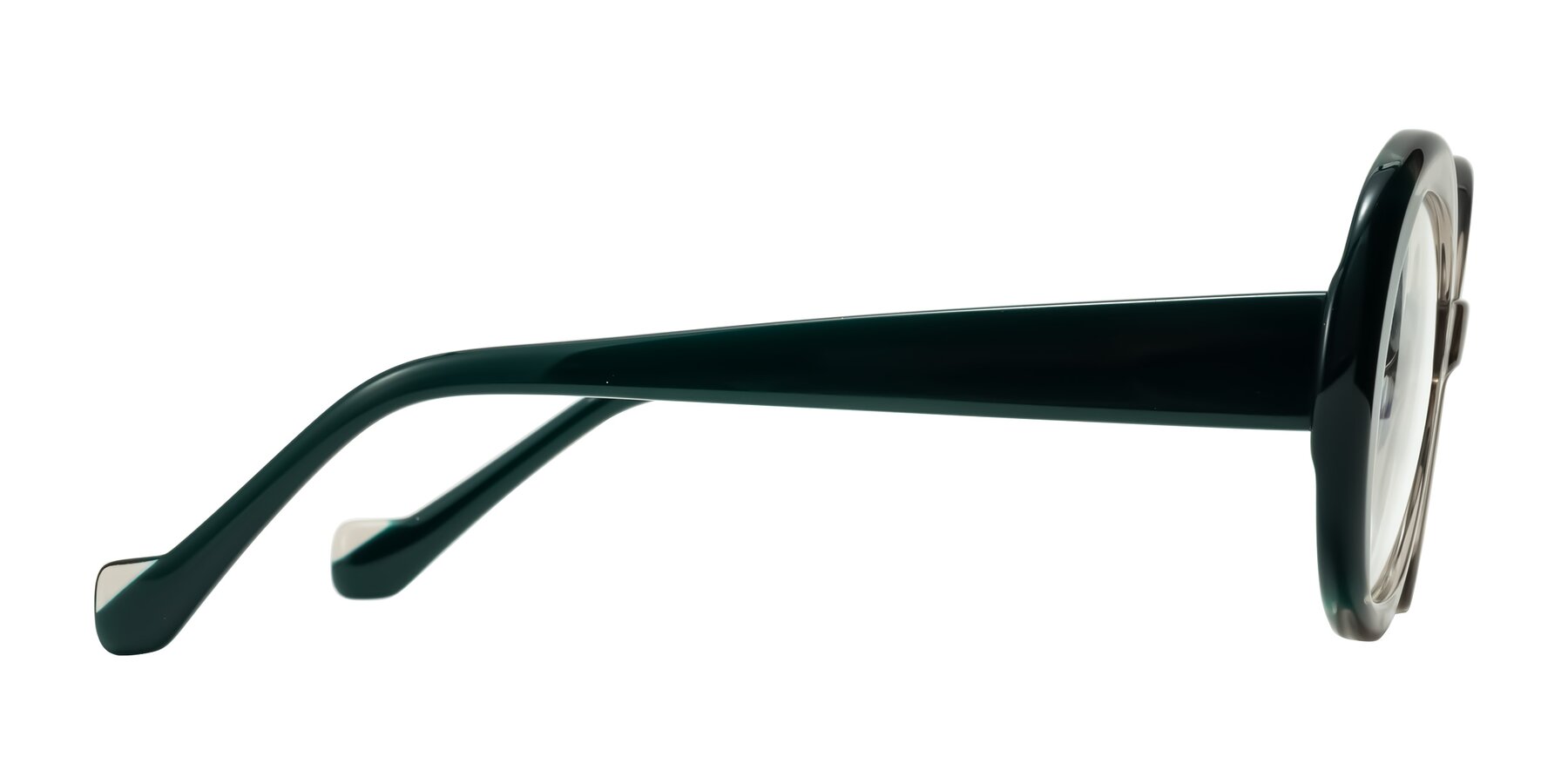 Side of Rao in Gray/Dark Green with Clear Eyeglass Lenses
