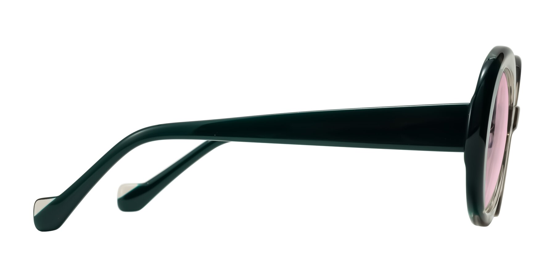 Side of Rao in Gray/Dark Green with Light Pink Tinted Lenses