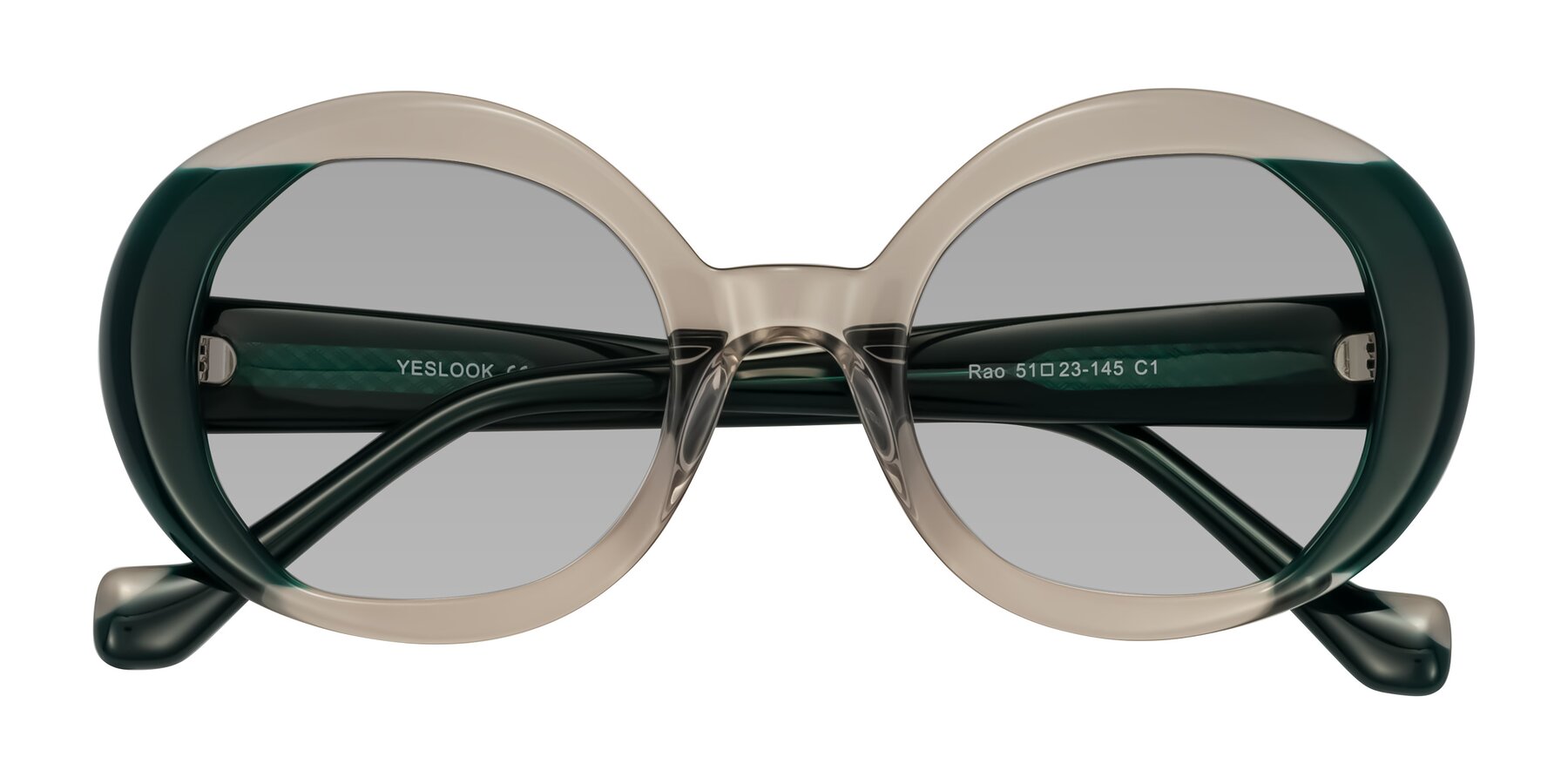 Folded Front of Rao in Gray/Dark Green with Light Gray Tinted Lenses