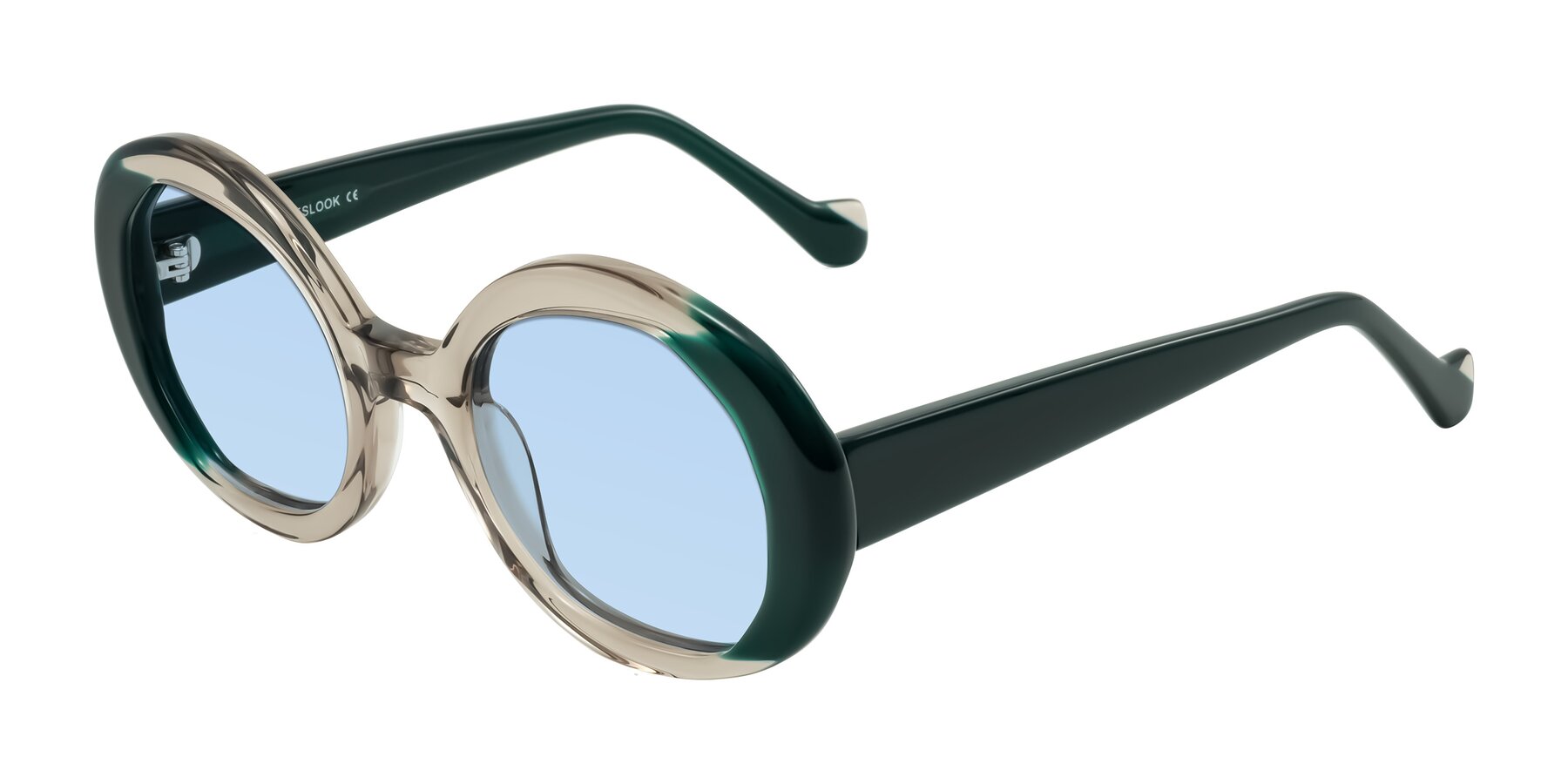 Angle of Rao in Gray/Dark Green with Light Blue Tinted Lenses