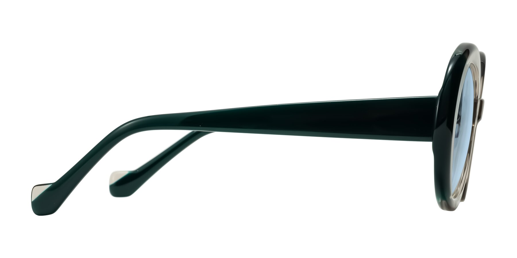 Side of Rao in Gray/Dark Green with Light Blue Tinted Lenses