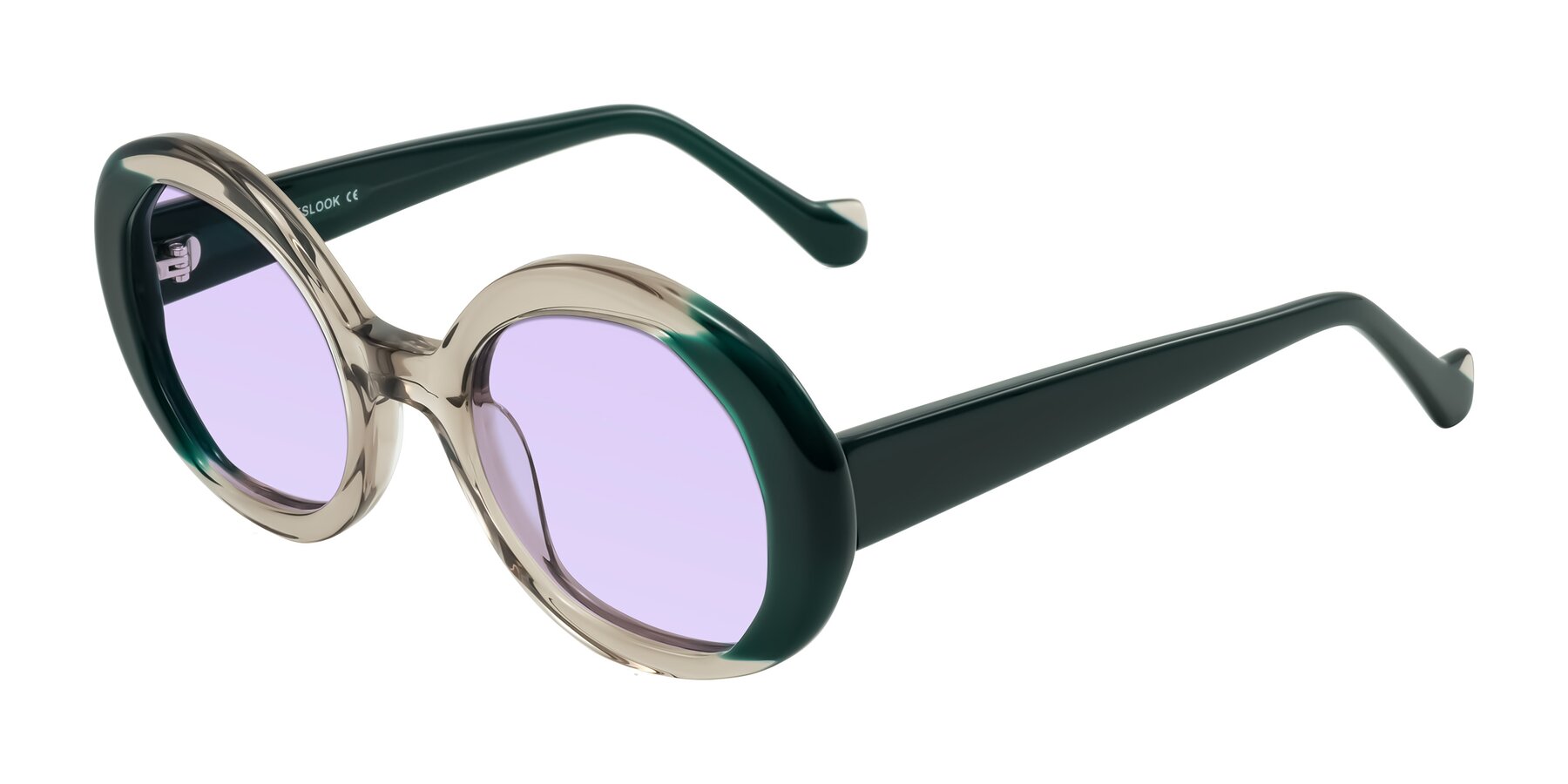 Angle of Rao in Gray/Dark Green with Light Purple Tinted Lenses