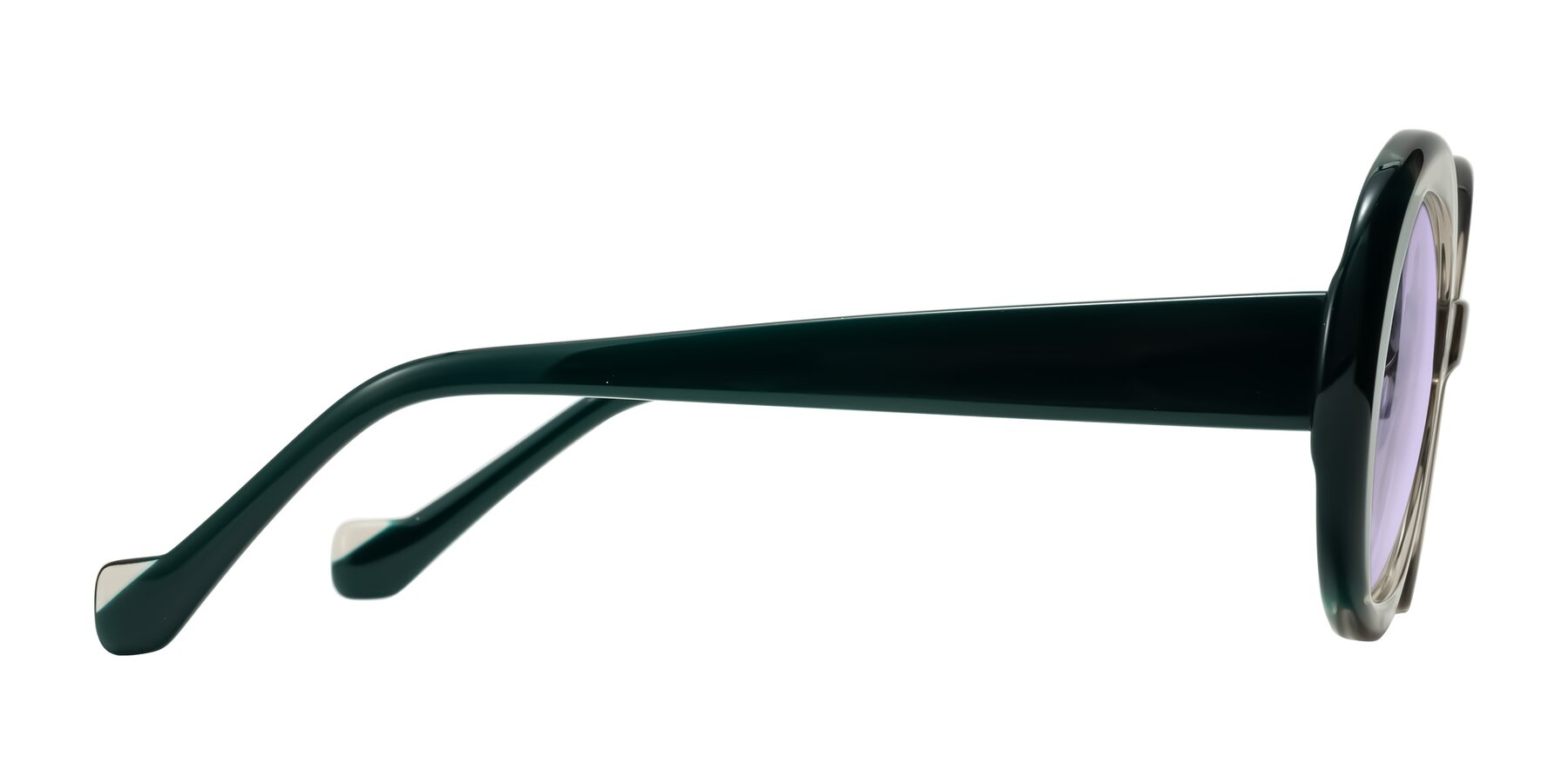 Side of Rao in Gray/Dark Green with Light Purple Tinted Lenses
