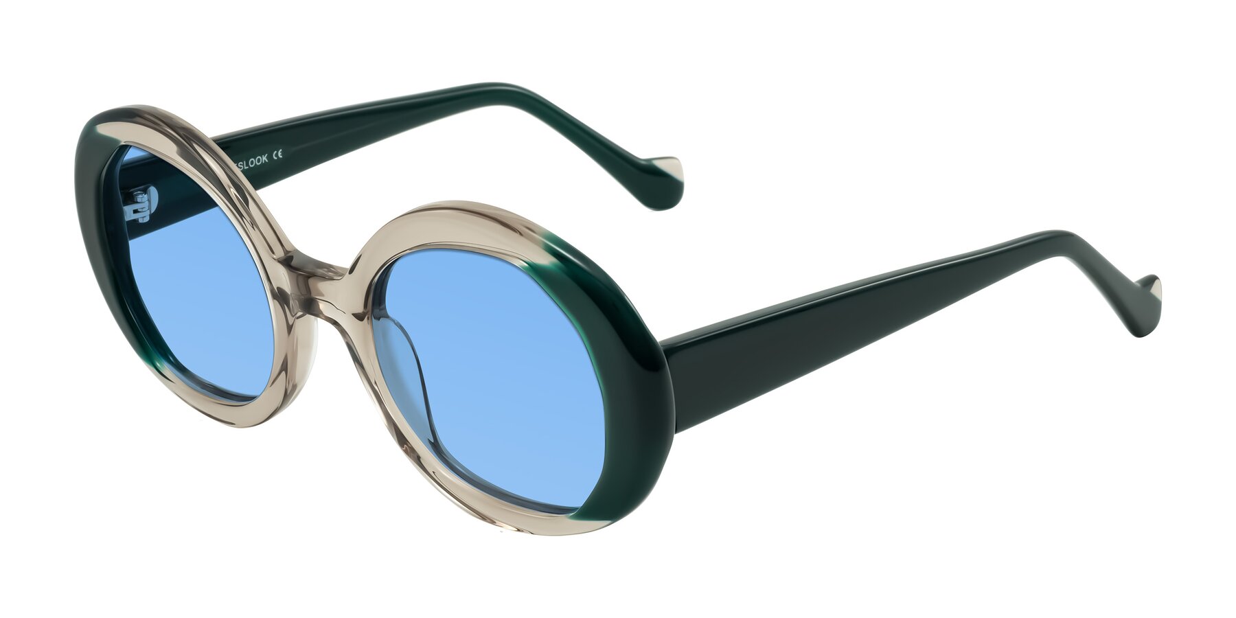 Angle of Rao in Gray/Dark Green with Medium Blue Tinted Lenses