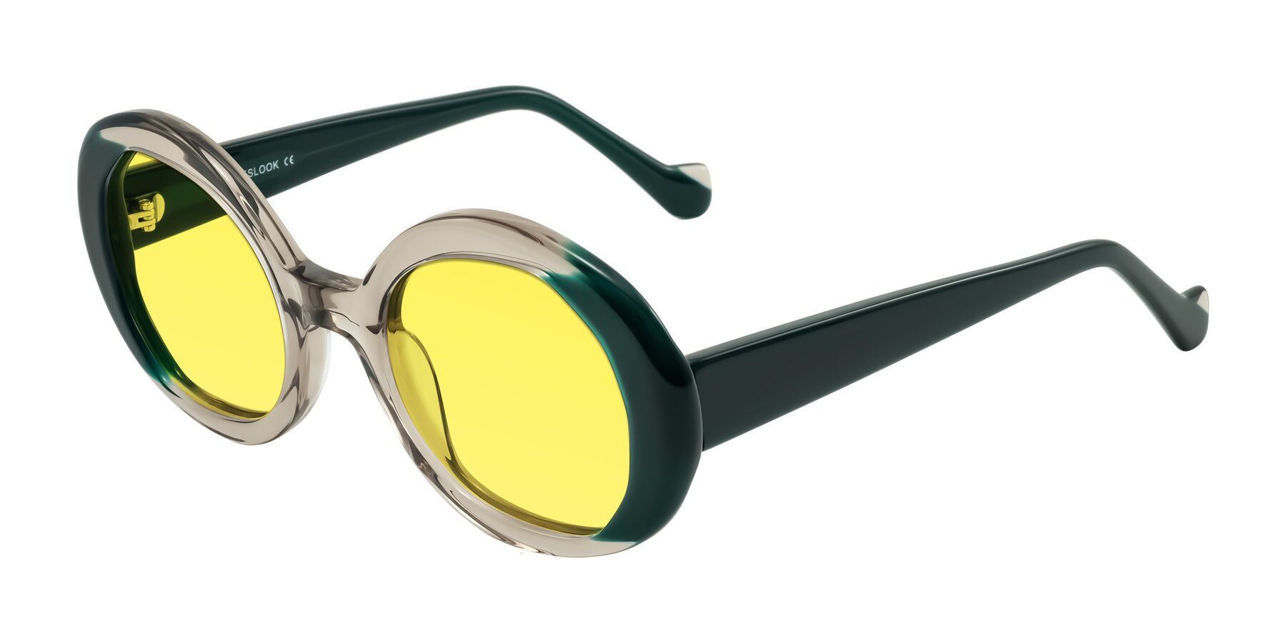 Angle of Rao in Gray/Dark Green with Medium Yellow Tinted Lenses