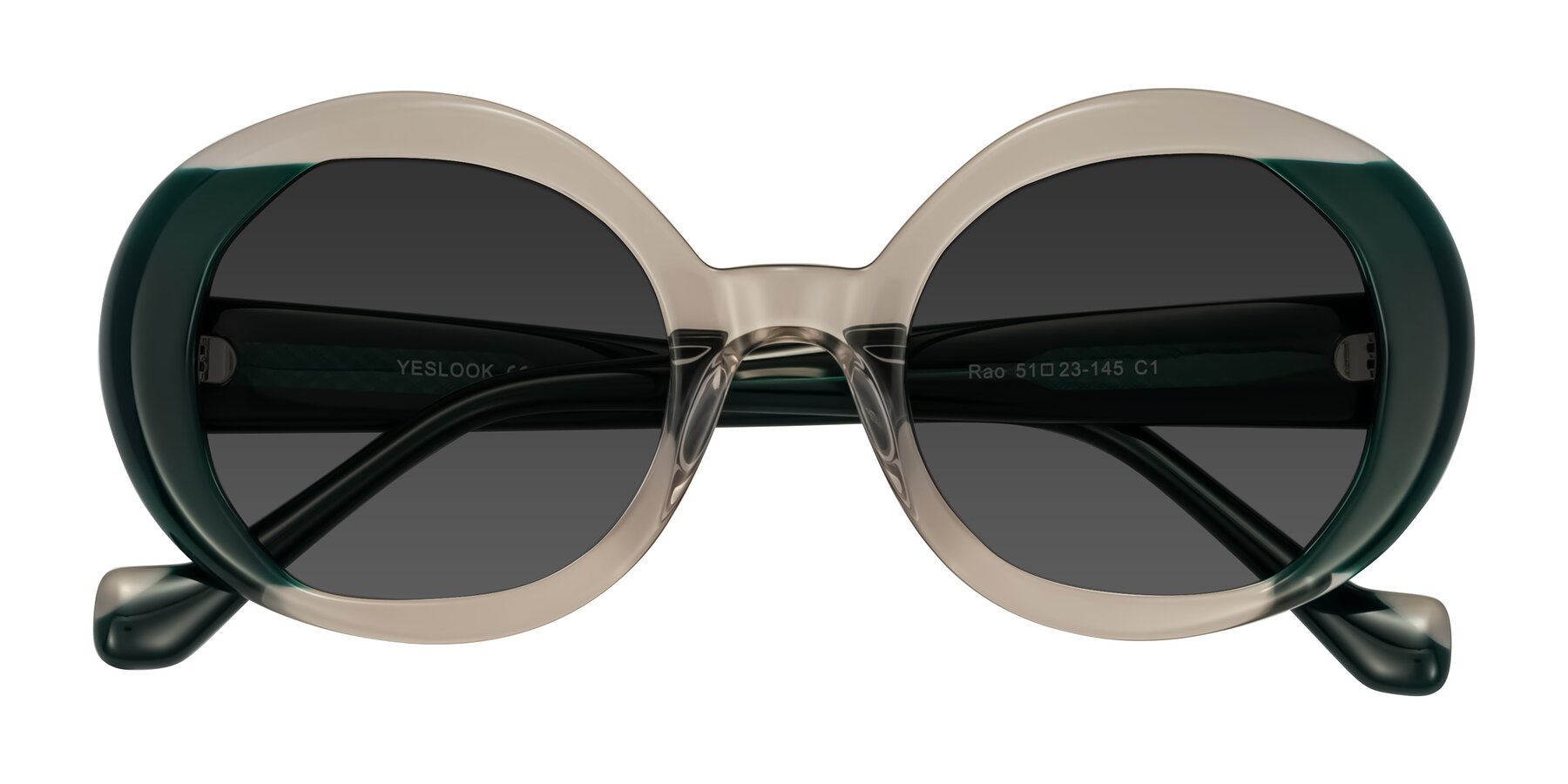 Folded Front of Rao in Gray/Dark Green with Gray Tinted Lenses