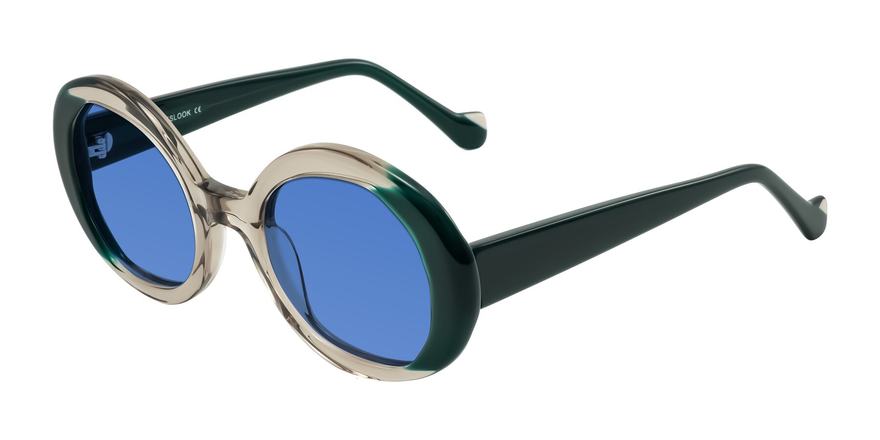Angle of Rao in Gray/Dark Green with Blue Tinted Lenses