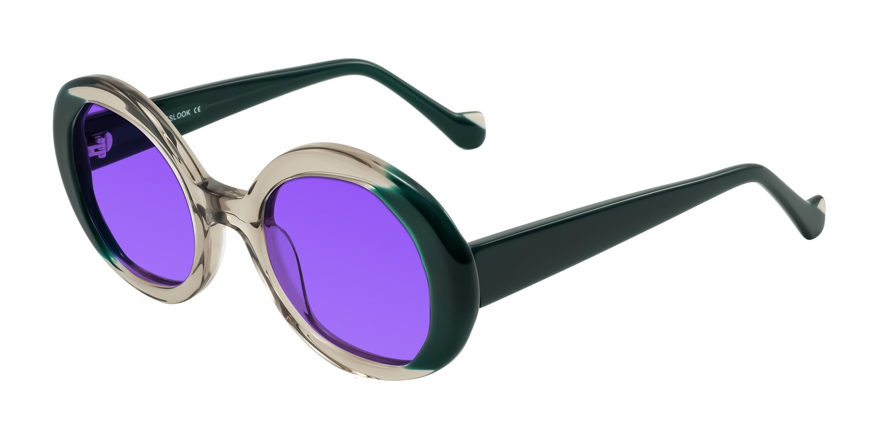 Angle of Rao in Gray/Dark Green with Purple Tinted Lenses