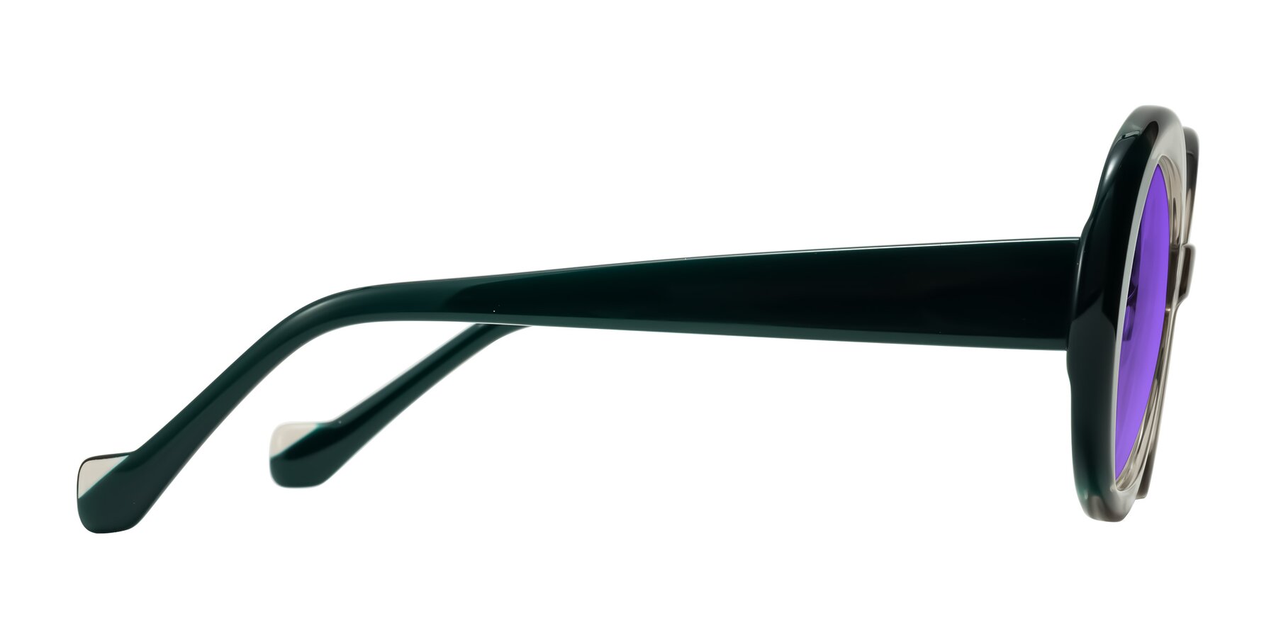 Side of Rao in Gray/Dark Green with Purple Tinted Lenses