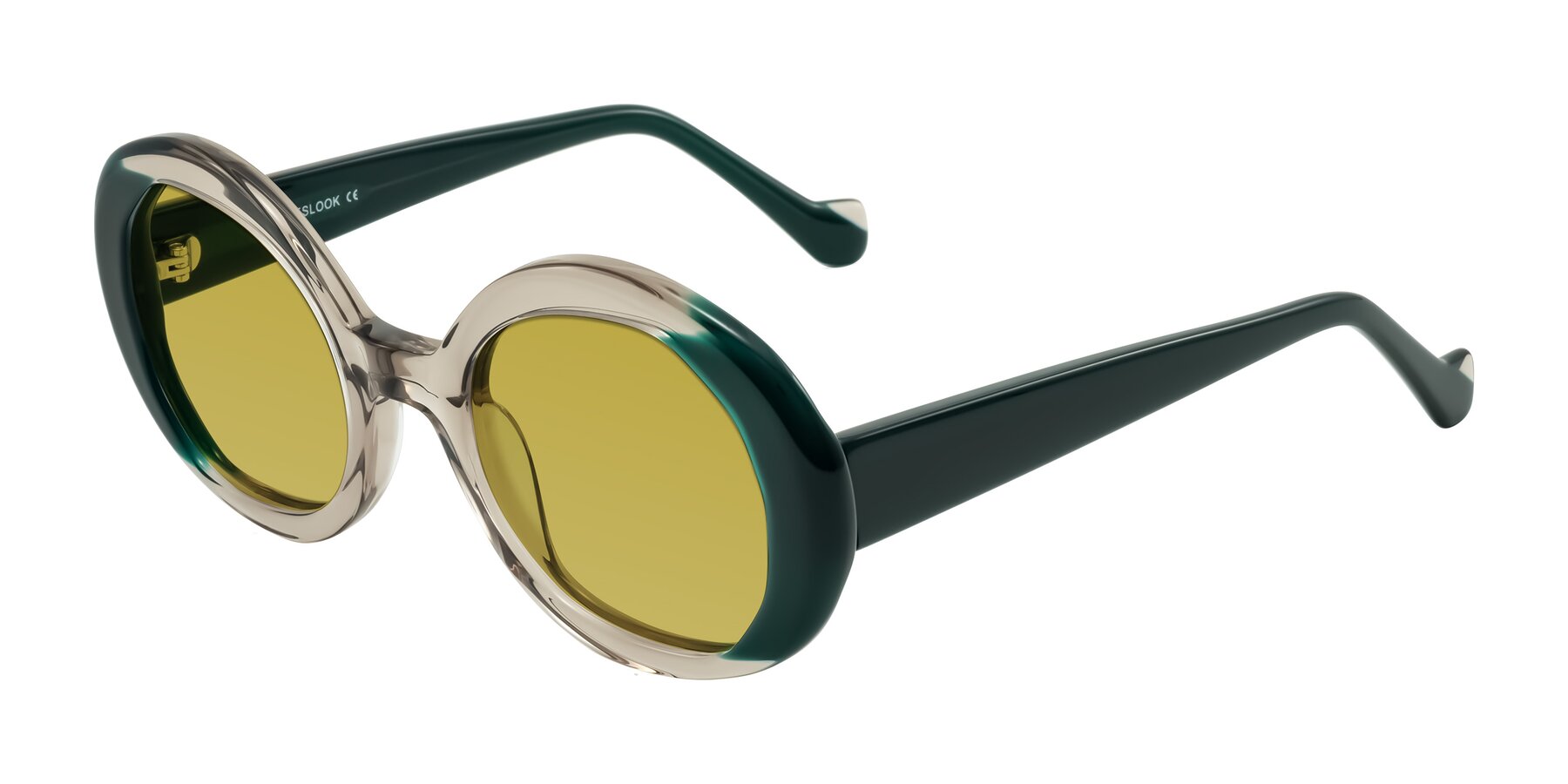 Angle of Rao in Gray/Dark Green with Champagne Tinted Lenses