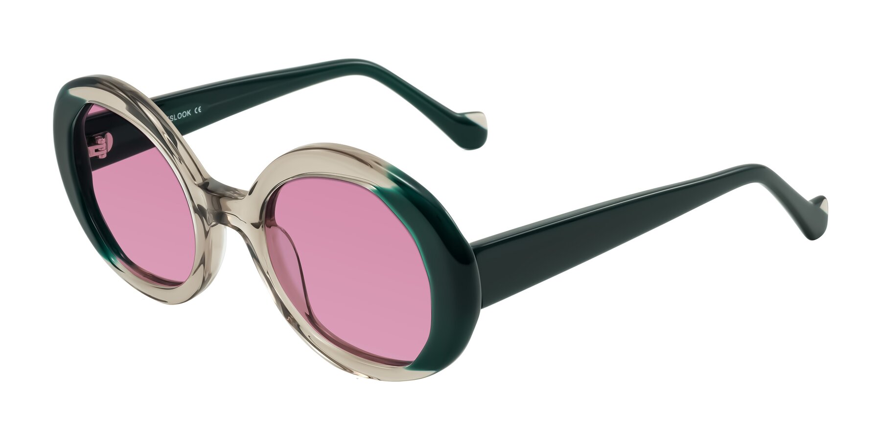 Angle of Rao in Gray/Dark Green with Medium Wine Tinted Lenses