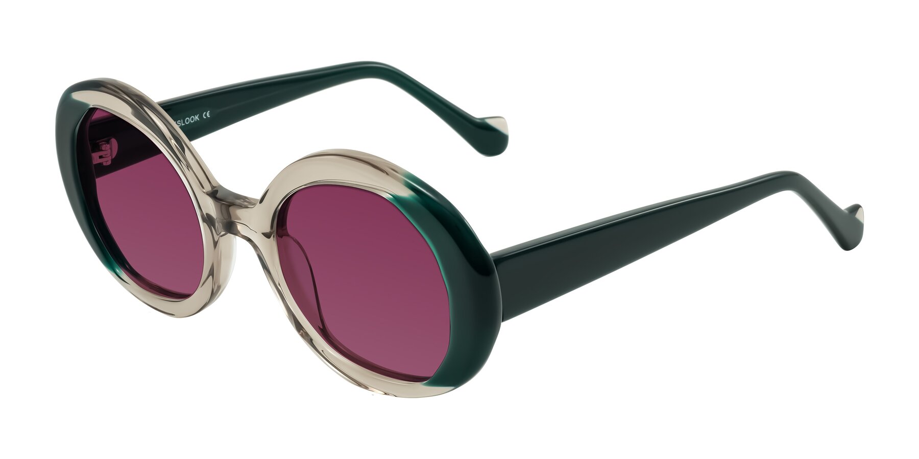 Angle of Rao in Gray/Dark Green with Wine Tinted Lenses
