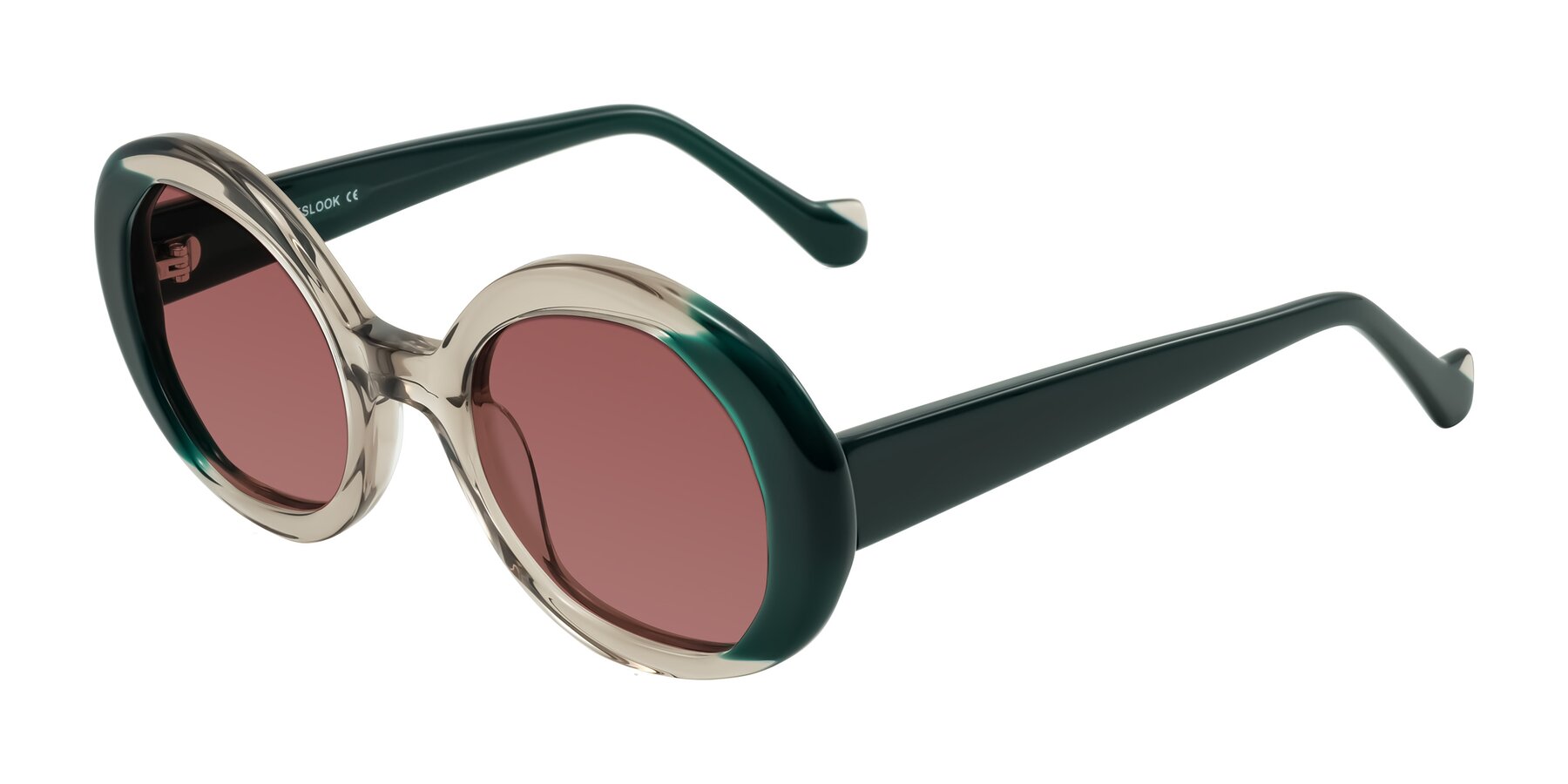 Angle of Rao in Gray/Dark Green with Garnet Tinted Lenses
