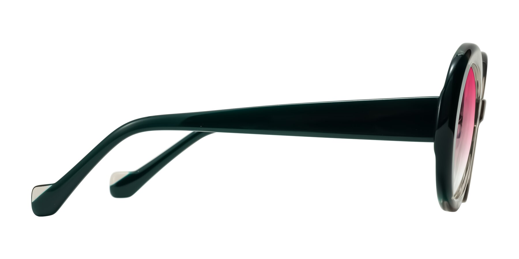 Side of Rao in Gray/Dark Green with Pink Gradient Lenses