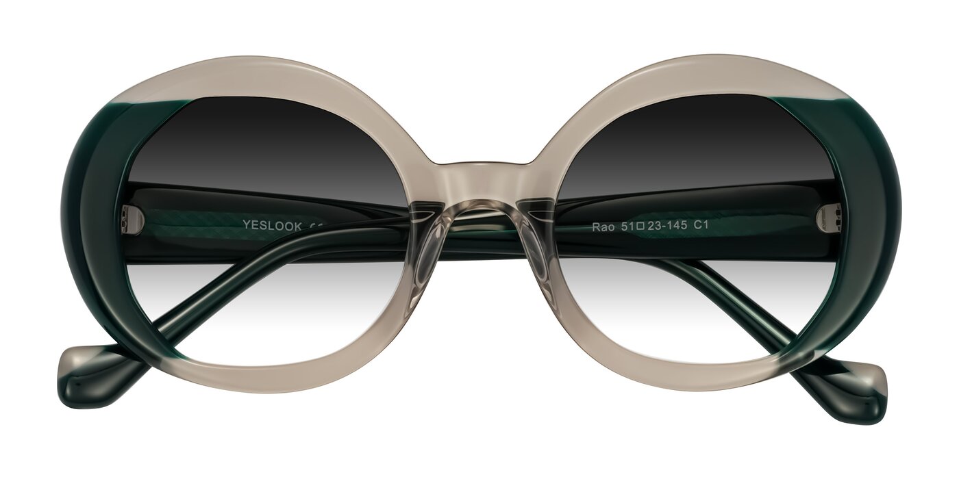 Rao - Gray/Dark Green Gradient Sunglasses