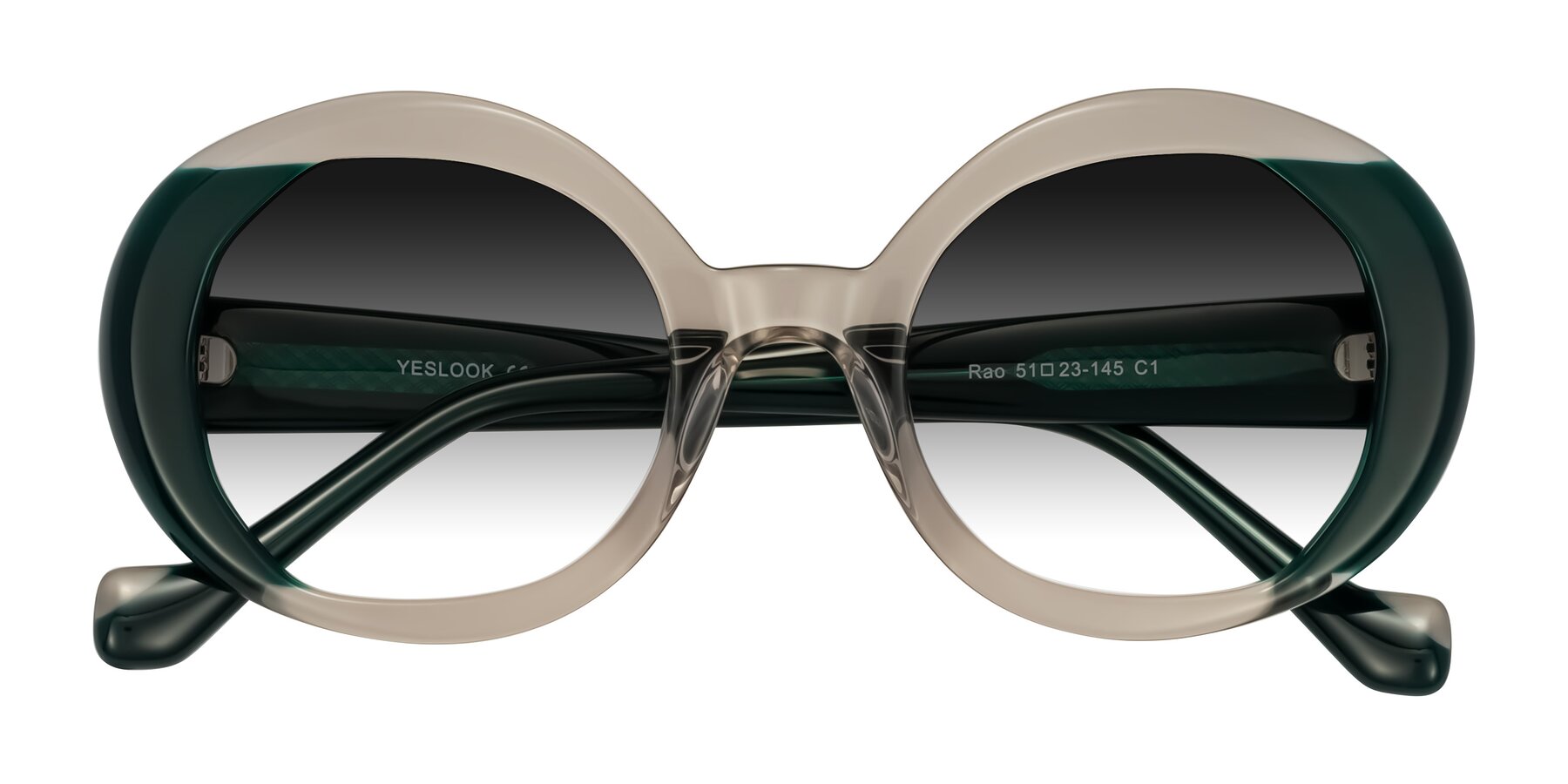 Folded Front of Rao in Gray/Dark Green with Gray Gradient Lenses