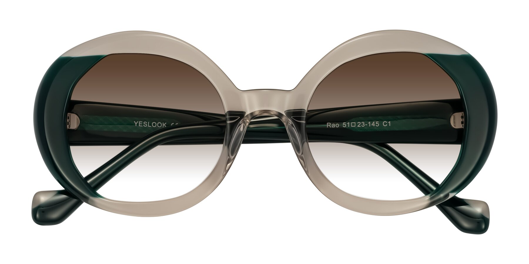 Folded Front of Rao in Gray/Dark Green with Brown Gradient Lenses