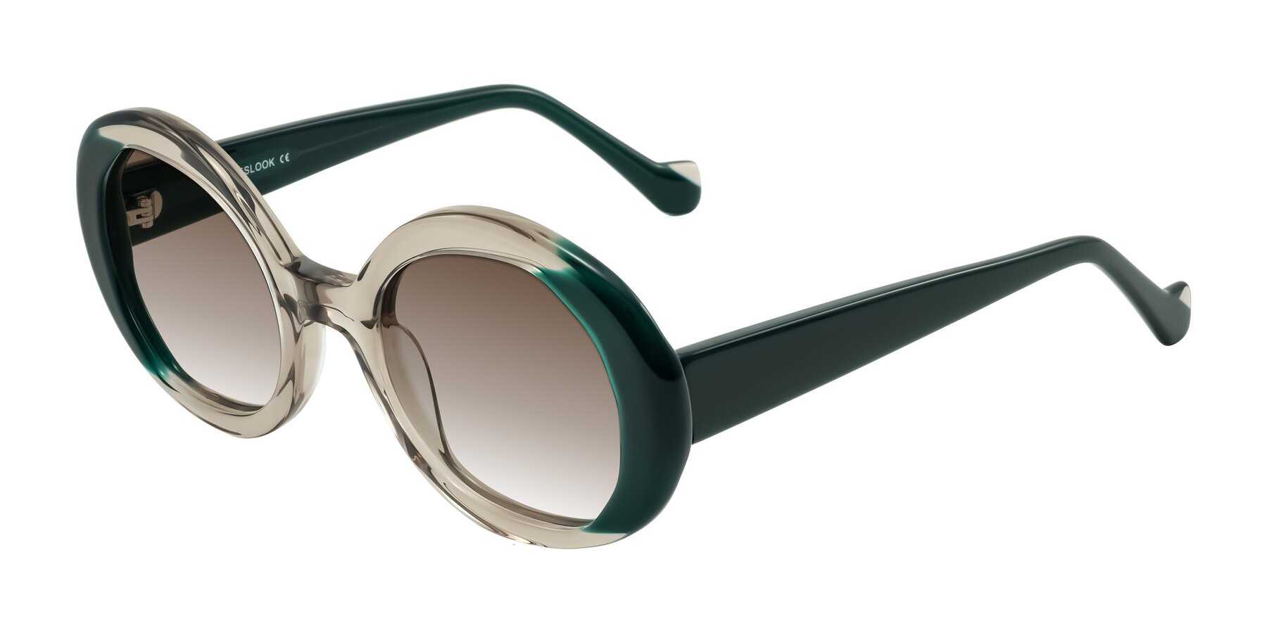 Angle of Rao in Gray/Dark Green with Brown Gradient Lenses