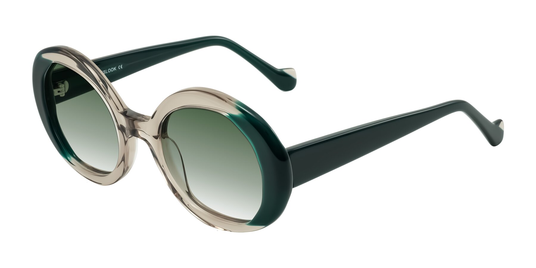 Angle of Rao in Gray/Dark Green with Green Gradient Lenses