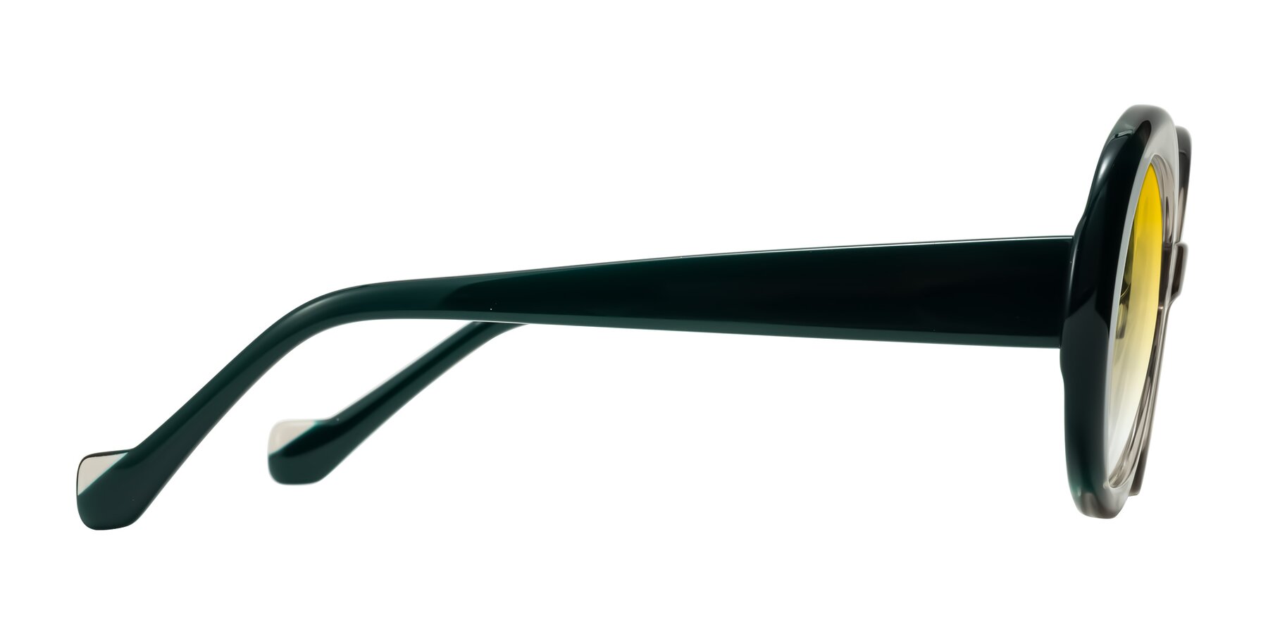 Side of Rao in Gray/Dark Green with Yellow Gradient Lenses