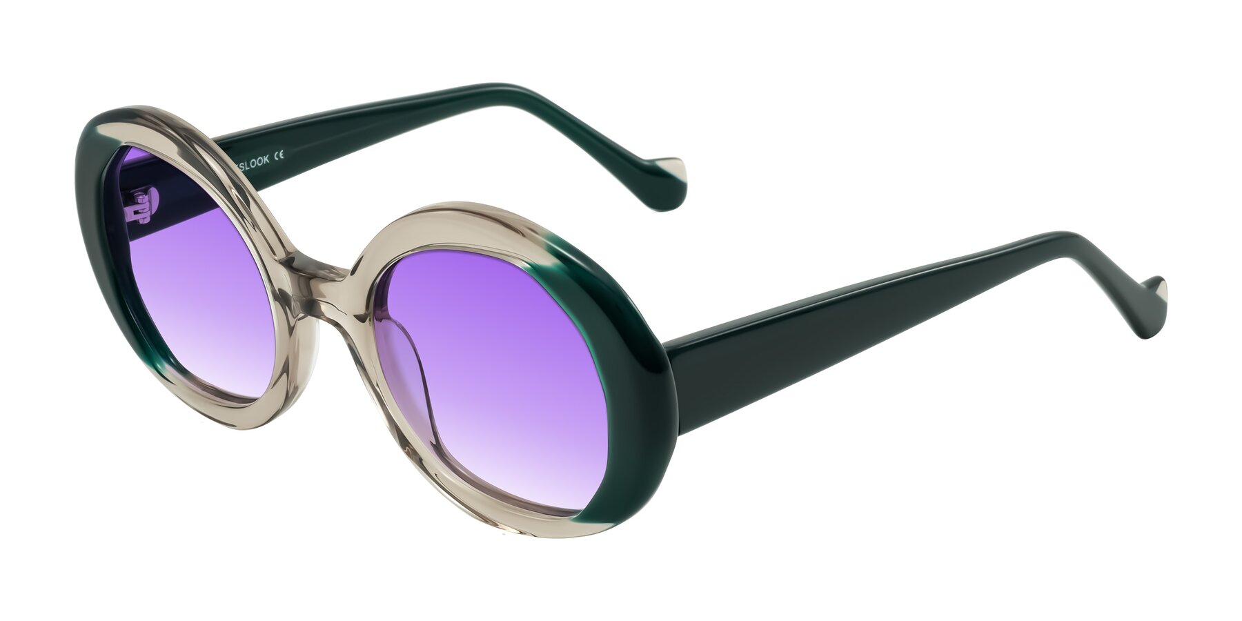 Angle of Rao in Gray/Dark Green with Purple Gradient Lenses