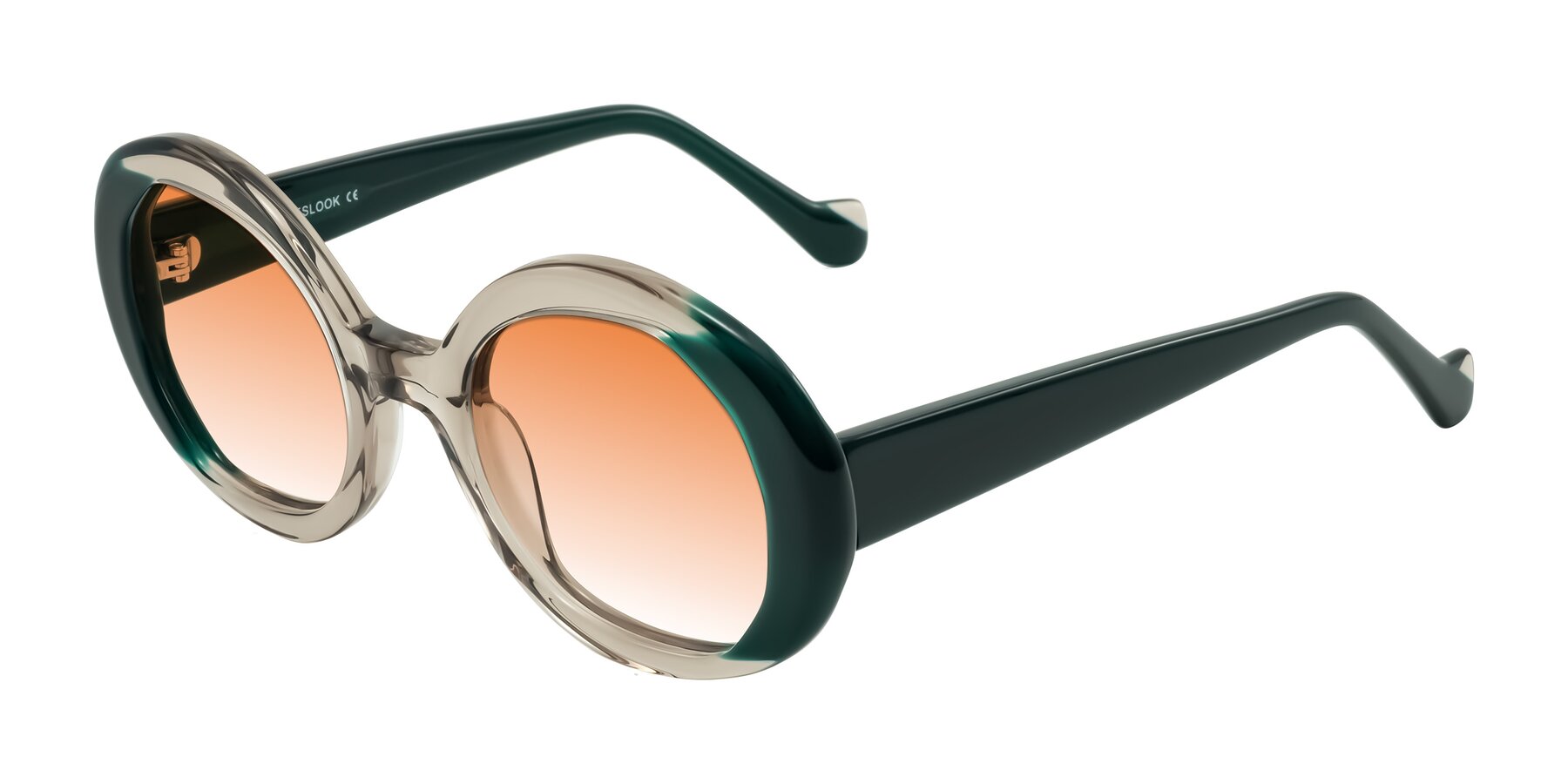 Angle of Rao in Gray/Dark Green with Orange Gradient Lenses