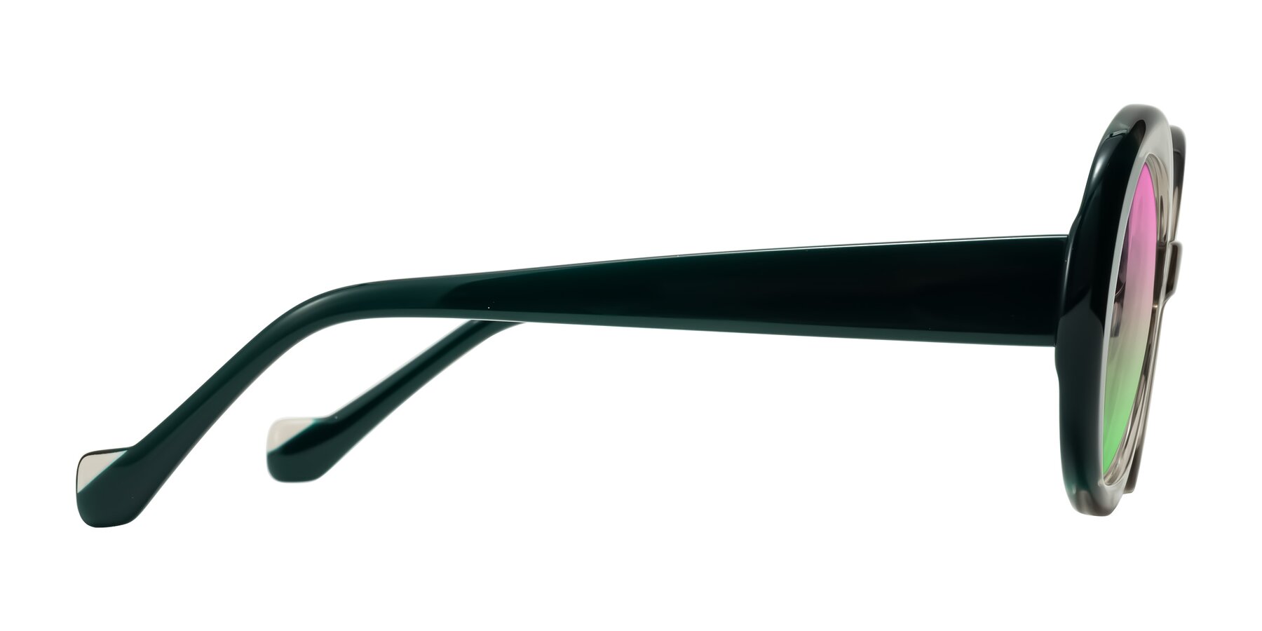 Side of Rao in Gray/Dark Green with Pink / Green Gradient Lenses