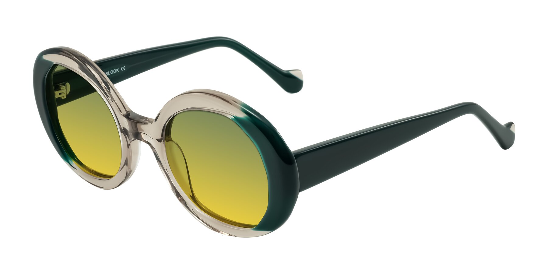 Angle of Rao in Gray/Dark Green with Green / Yellow Gradient Lenses