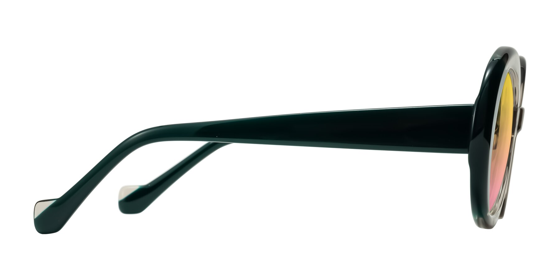 Side of Rao in Gray/Dark Green with Yellow / Pink Gradient Lenses