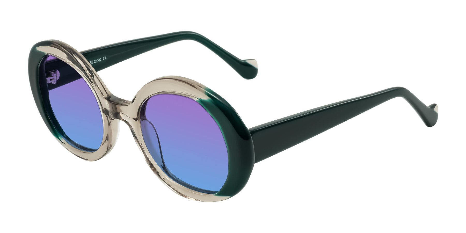 Angle of Rao in Gray/Dark Green with Purple / Blue Gradient Lenses