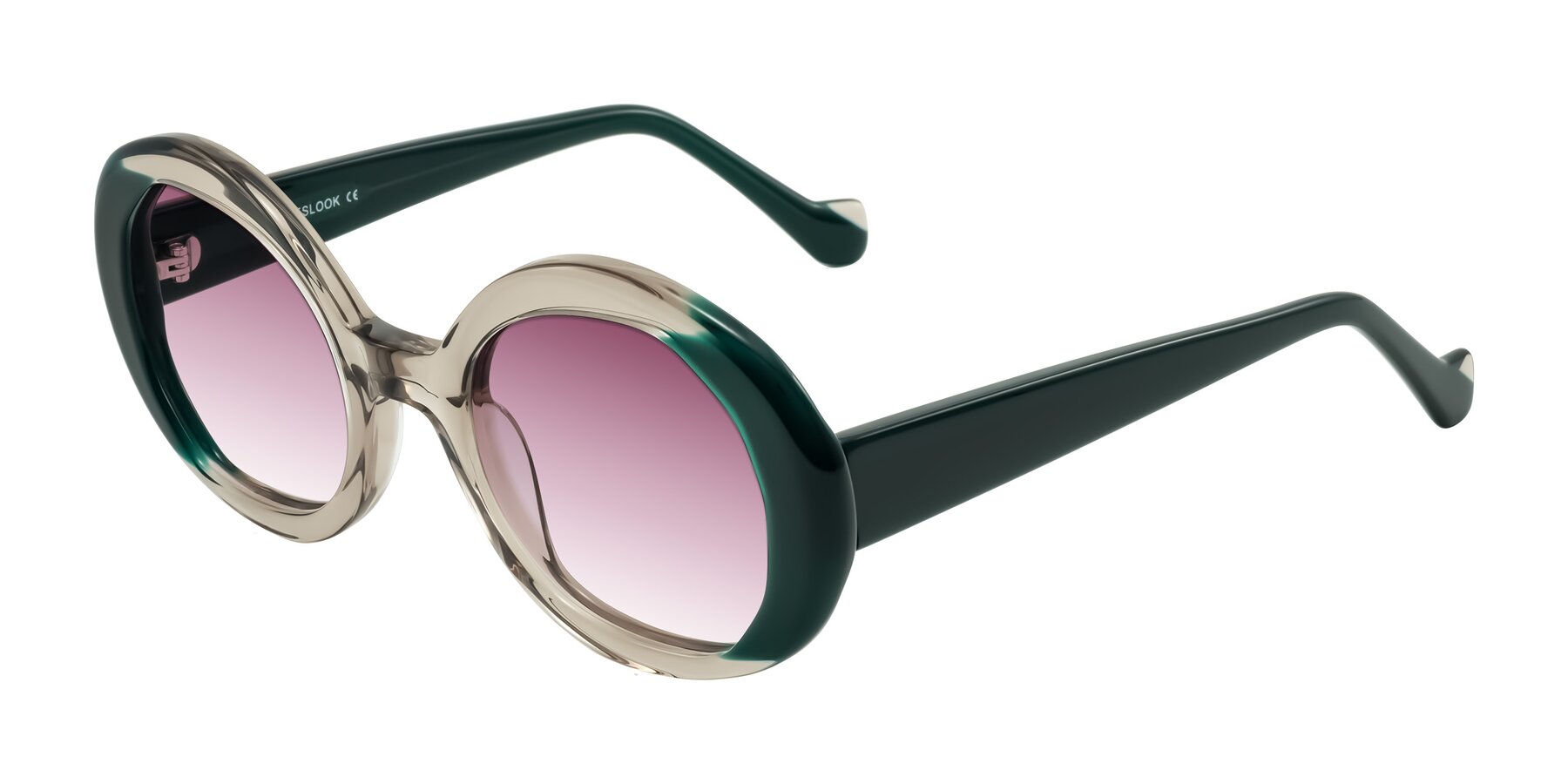 Angle of Rao in Gray/Dark Green with Wine Gradient Lenses