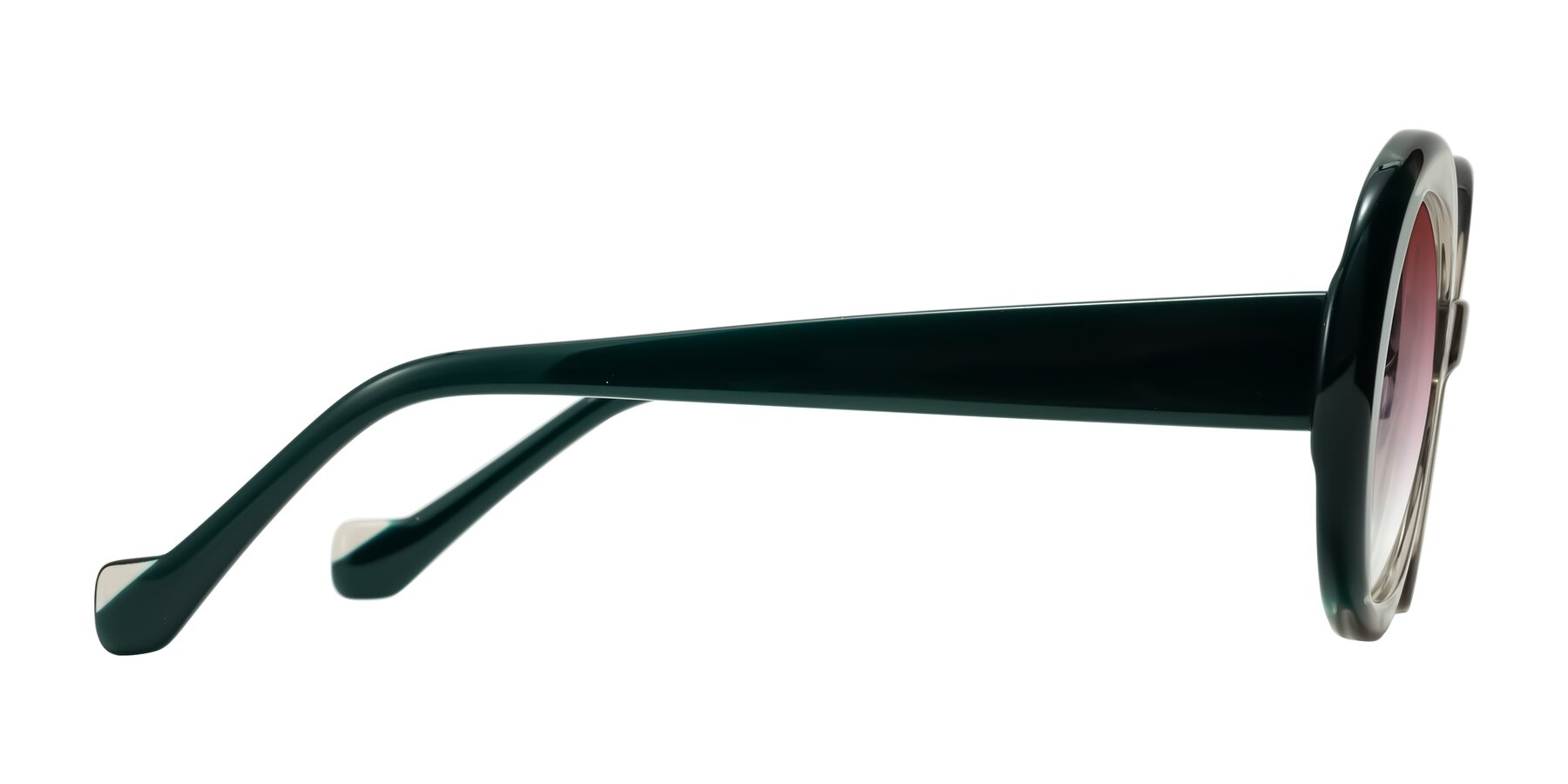 Side of Rao in Gray/Dark Green with Garnet Gradient Lenses