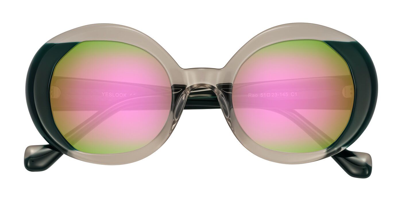 Rao - Gray/Dark Green Flash Mirrored Sunglasses