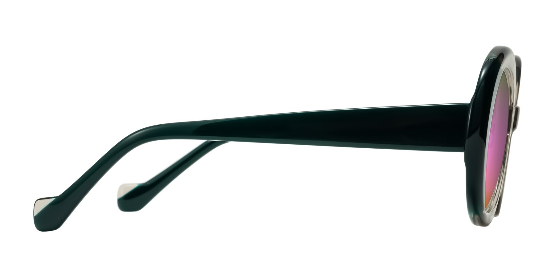 Side of Rao in Gray/Dark Green with Pink Mirrored Lenses