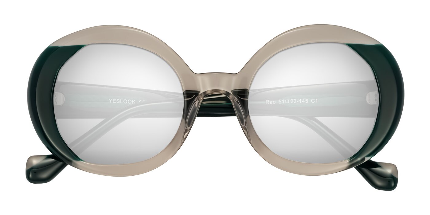 Rao - Gray/Dark Green Flash Mirrored Sunglasses