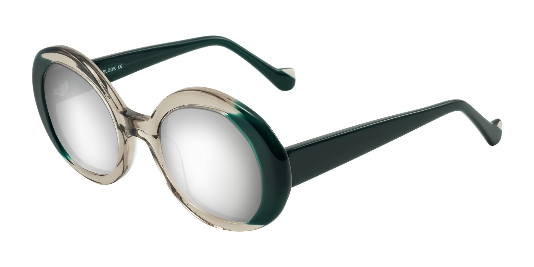 Angle of Rao in Gray/Dark Green with Silver Mirrored Lenses