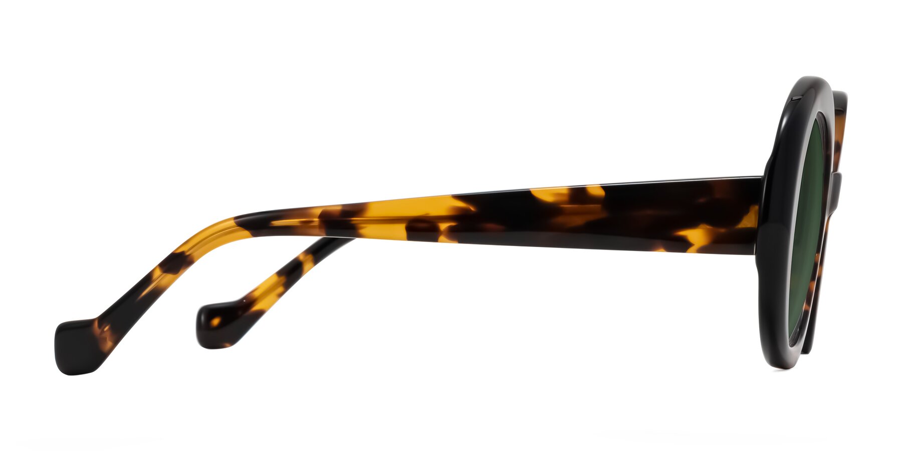 Side of Rao in Tortoise/Black with Green Tinted Lenses