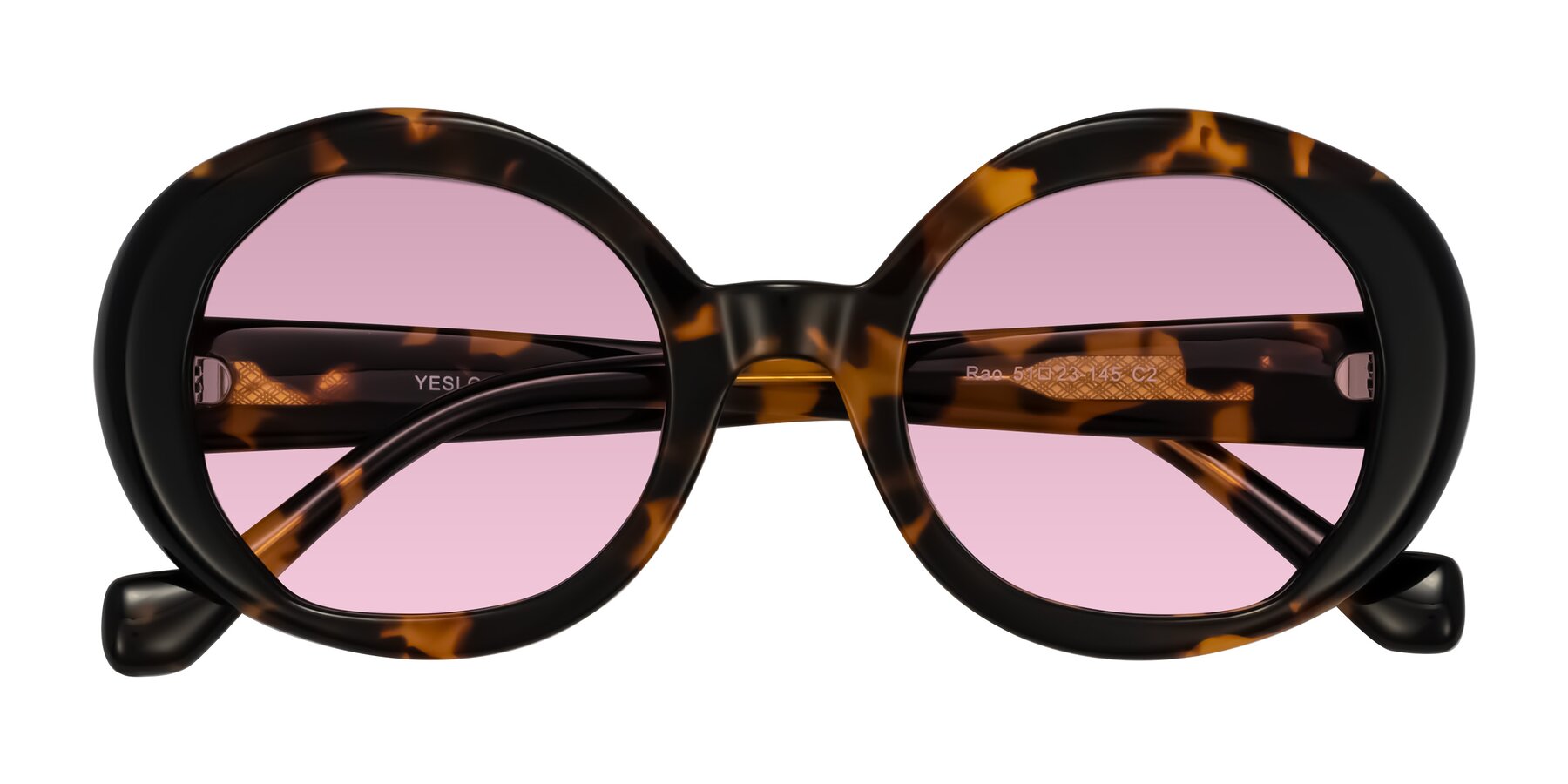Folded Front of Rao in Tortoise/Black with Light Wine Tinted Lenses
