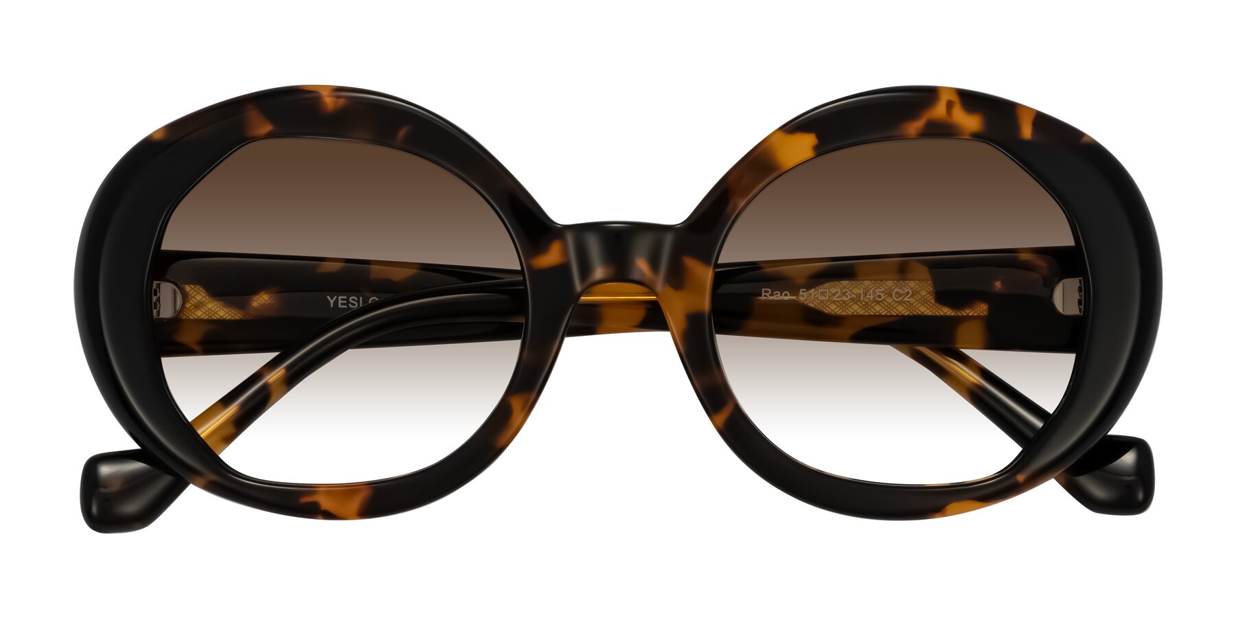 Folded Front of Rao in Tortoise/Black with Brown Gradient Lenses