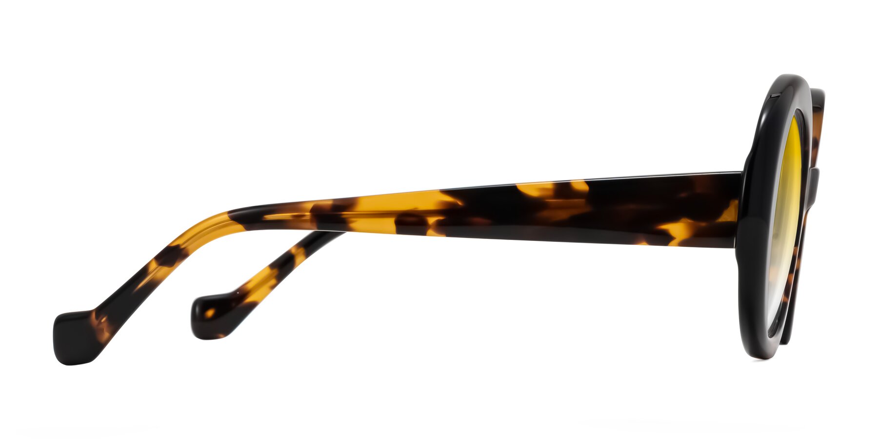 Side of Rao in Tortoise/Black with Yellow Gradient Lenses