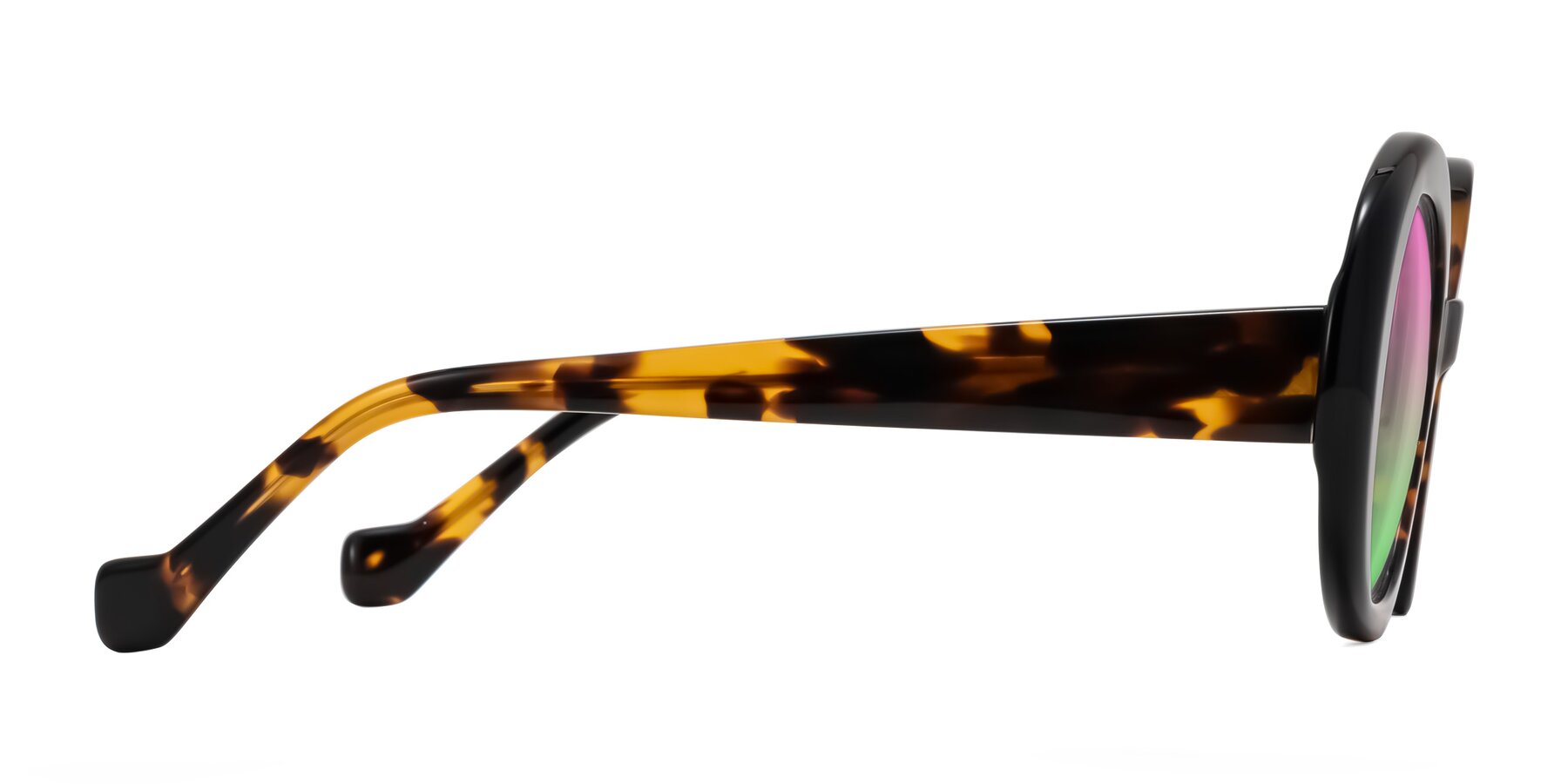 Side of Rao in Tortoise/Black with Pink / Green Gradient Lenses
