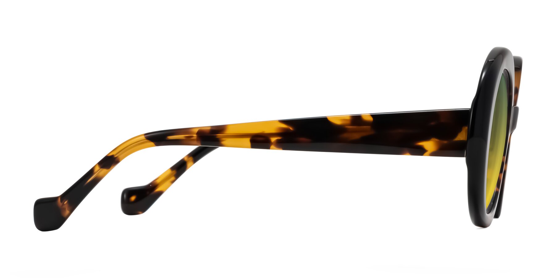 Side of Rao in Tortoise/Black with Green / Yellow Gradient Lenses