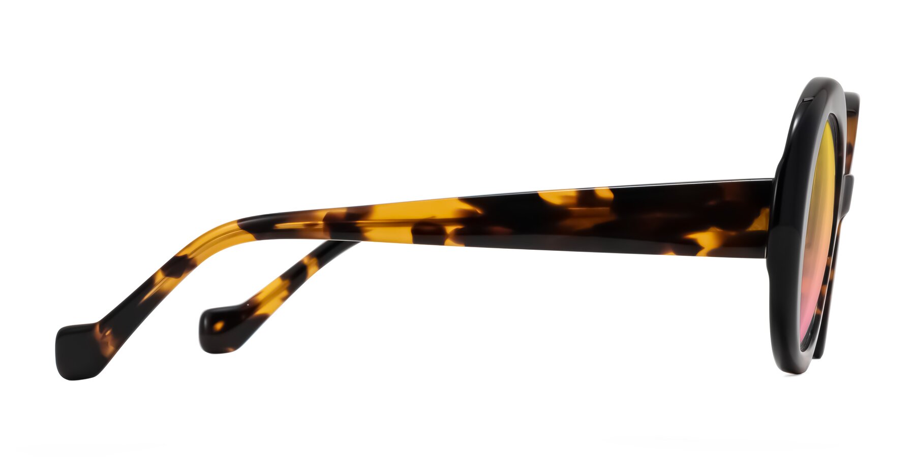 Side of Rao in Tortoise/Black with Yellow / Pink Gradient Lenses