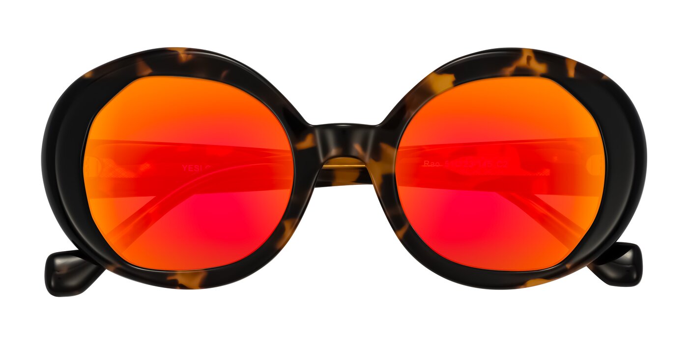 Rao - Tortoise/Black Flash Mirrored Sunglasses