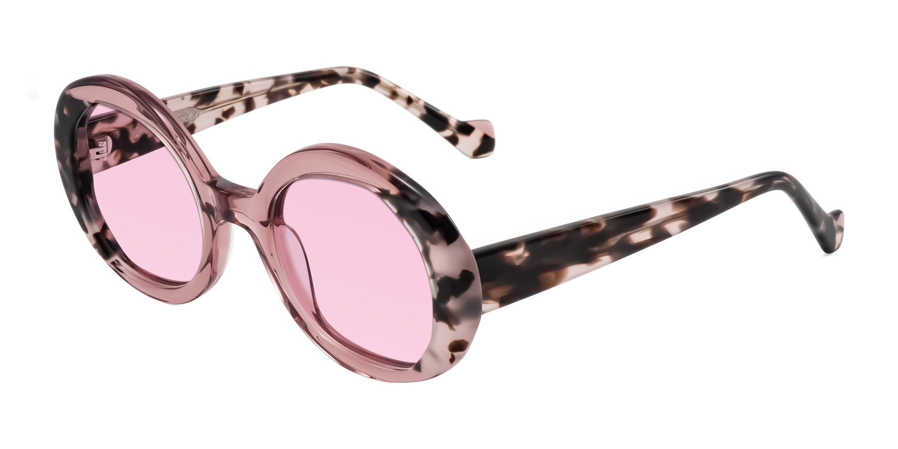 Angle of Rao in Pink/Ivory Tortoise with Light Pink Tinted Lenses