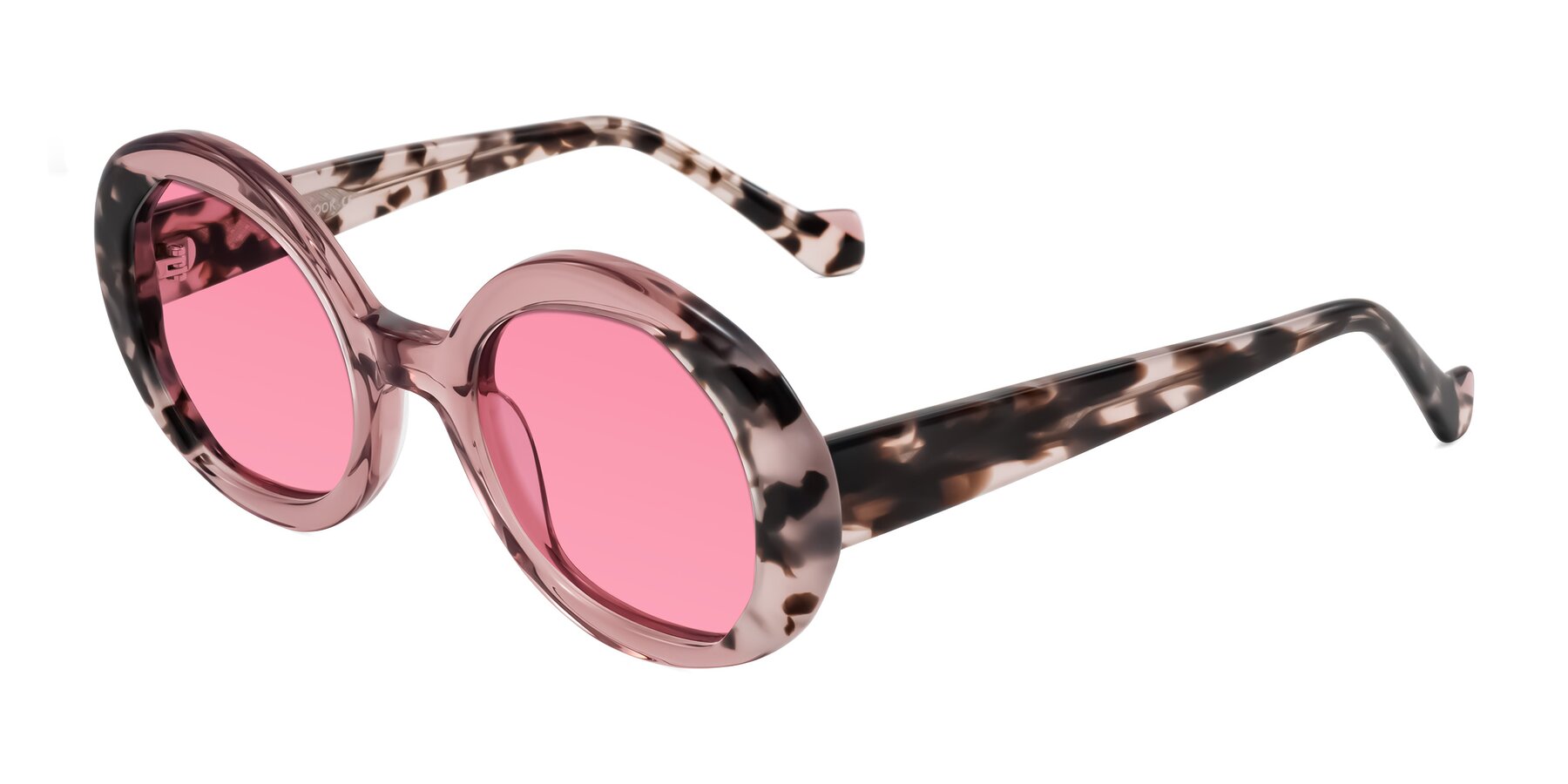 Angle of Rao in Pink/Ivory Tortoise with Pink Tinted Lenses