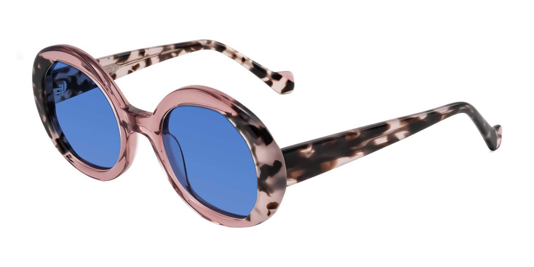 Angle of Rao in Pink/Ivory Tortoise with Blue Tinted Lenses